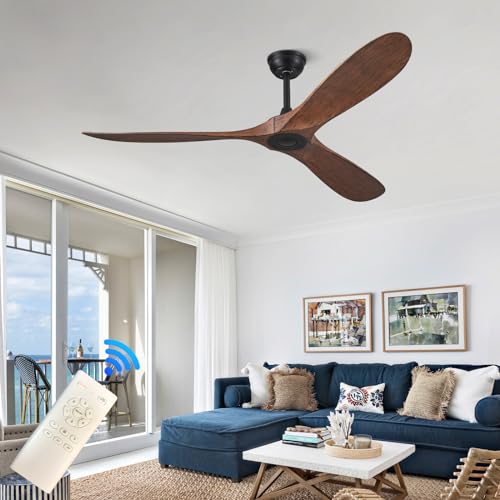 60-Inch Modern Ceiling Fan with Remote Control - No Light, Reversible DC Motor, Perfect for Indoor & Outdoor Use - Image 2