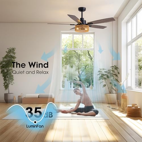 52 Inch Boho Ceiling Fan with Lights and Remote Control – Ideal for Home and Patio - Image 4