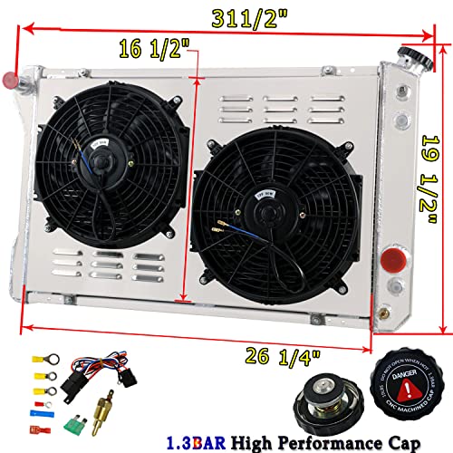 High-Performance Aluminum Radiator Kit with Dual Cooling Fans for Chevy Camaro and Pontiac Firebird (1982-1992) - Image 3