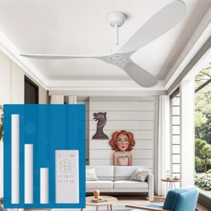 72" Solid Wood Ceiling Fan with Remote Control - Energy Efficient, Stylish Design for Indoor and Outdoor Use