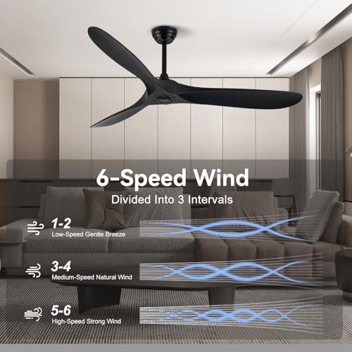 60 Inch Ceiling Fan with Remote Control - Energy Efficient & Noiseless Design - Image 3