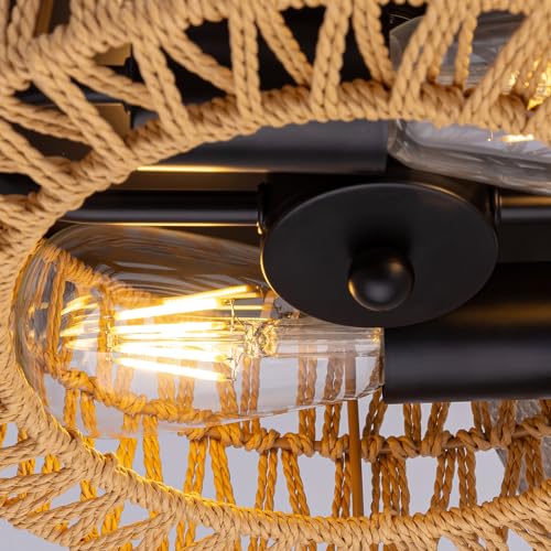 52 Inch Boho Ceiling Fan with Lights and Remote Control – Ideal for Home and Patio - Image 6