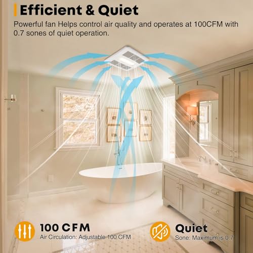 Quiet Bathroom Exhaust Fan with Integrated LED Light - Efficient Ventilation - Image 5