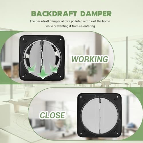 High-Efficiency 8" Kitchen Exhaust Fan with Backdraft Damper - Image 4