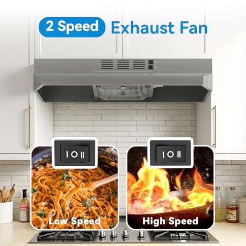30-Inch Under Cabinet Stainless Steel Range Hood with 300 CFM Exhaust Fan - Image 3