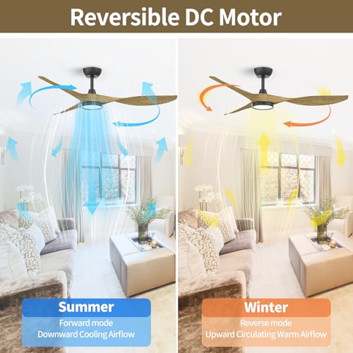 52-Inch Modern Ceiling Fan with LED Light and Remote Control – Quiet and Energy Efficient - Image 6