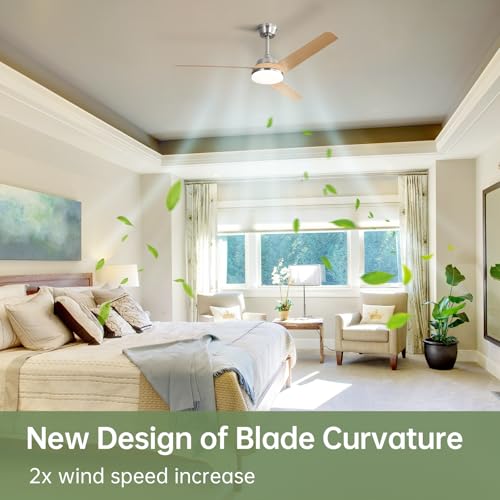 52 Inch Modern Flush Mount Indoor Outdoor Ceiling Fan with Remote Control - Image 5