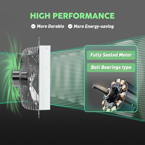 12" Shutter Exhaust Fan with Speed Controller - High-Performance Ventilation for Garages and Workshops - Image 6