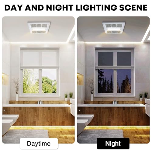 Quiet Bathroom Exhaust Fan with Integrated LED Light - Efficient Ventilation - Image 3