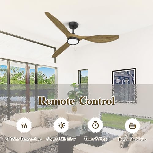 52-Inch Modern Ceiling Fan with LED Light and Remote Control – Quiet and Energy Efficient - Image 3