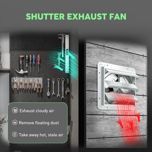 12" Shutter Exhaust Fan with Speed Controller - High-Performance Ventilation for Garages and Workshops - Image 5