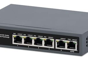 6-Port Managed Gigabit Ethernet Switch with PoE Passthrough – Optimal Networking Solution