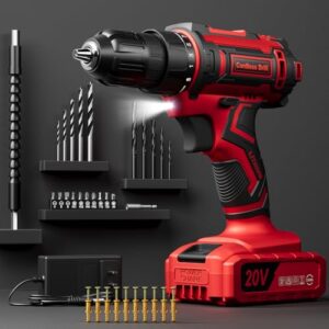 20V Cordless Drill Set with 42 Accessories - Powerful and Versatile Electric Drill