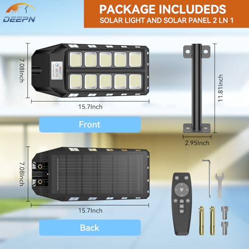 1000W Solar Street Lights Outdoor - High Efficiency, Waterproof & Motion Sensor - Image 5