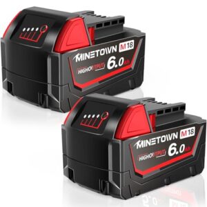 18V 6.0Ah Lithium Battery Replacement for Milwaukee M18 Cordless Tools