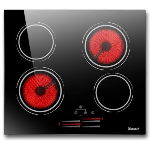 Disaenvir 24-Inch Electric Cooktop - High-Power Drop-In Ceramic Stove with Safety Features