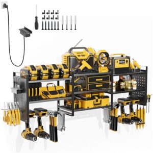 Heavy Duty Power Tool Organizer Wall Mount with Charging Station