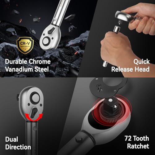 Precision 1/2-Inch Drive Click Torque Wrench - 30-170 ft.lb/40-220 Nm - Image 2