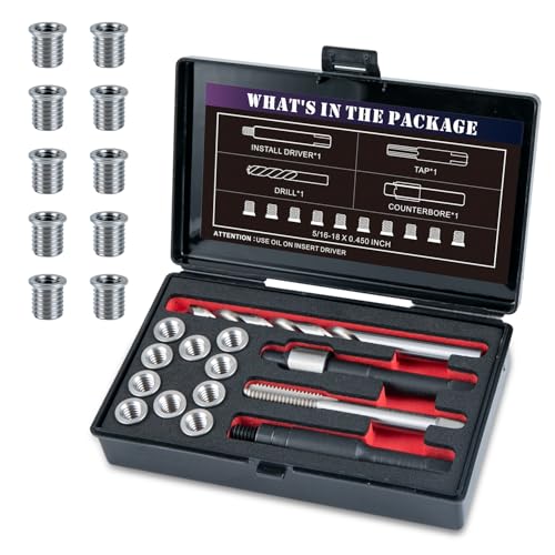 5/16-18 SAE Thread Repair Kit - Complete Set for Durable Thread Restoration