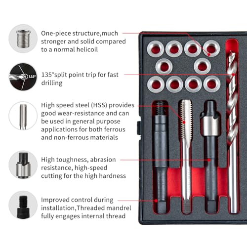 5/16-18 SAE Thread Repair Kit - Complete Set for Durable Thread Restoration - Image 2
